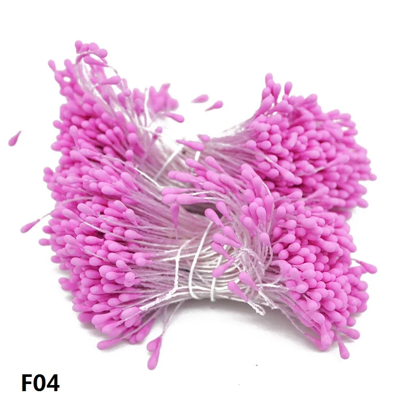 400 шт 1 мм мини цветок Stamen Pistil для домашнего свадебного украшения DIY рождественские аксессуары для скрапбукинга Двойные головки цветочные тычинки - Цвет: F04