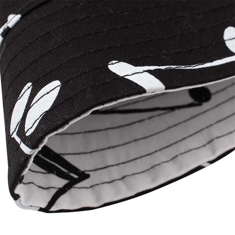 Both Side Cotton Print Kids Hat Music Spring Baby Sun Cap Casual Kids Bucket Hat Summer Panama Cap Fashion Baby Boys Clothing (3)