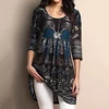 Plus Size Womens Blouses Fashion Bohemia Tunic Floral Print Half Sleeve Top Vintage Casual Long Tee Shirts Women Clothes ► Photo 1/6
