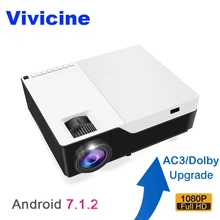 Vivicine M18 Full HD LED Projector, Optional Android 7.1 HDMI USB PC 1080p Home Multimedia Video Game Projector Proyector Beamer