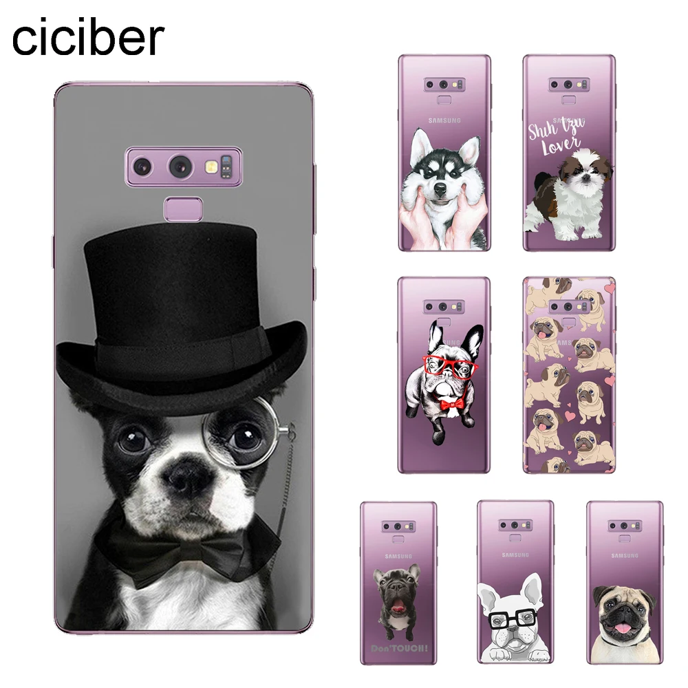 

ciciber Puppy Pug French Bulldog Cover For Samsung Galaxy Note 9 Case 8 5 4 3 Phone Cases Soft TPU Coque Fundas Capinha Shell