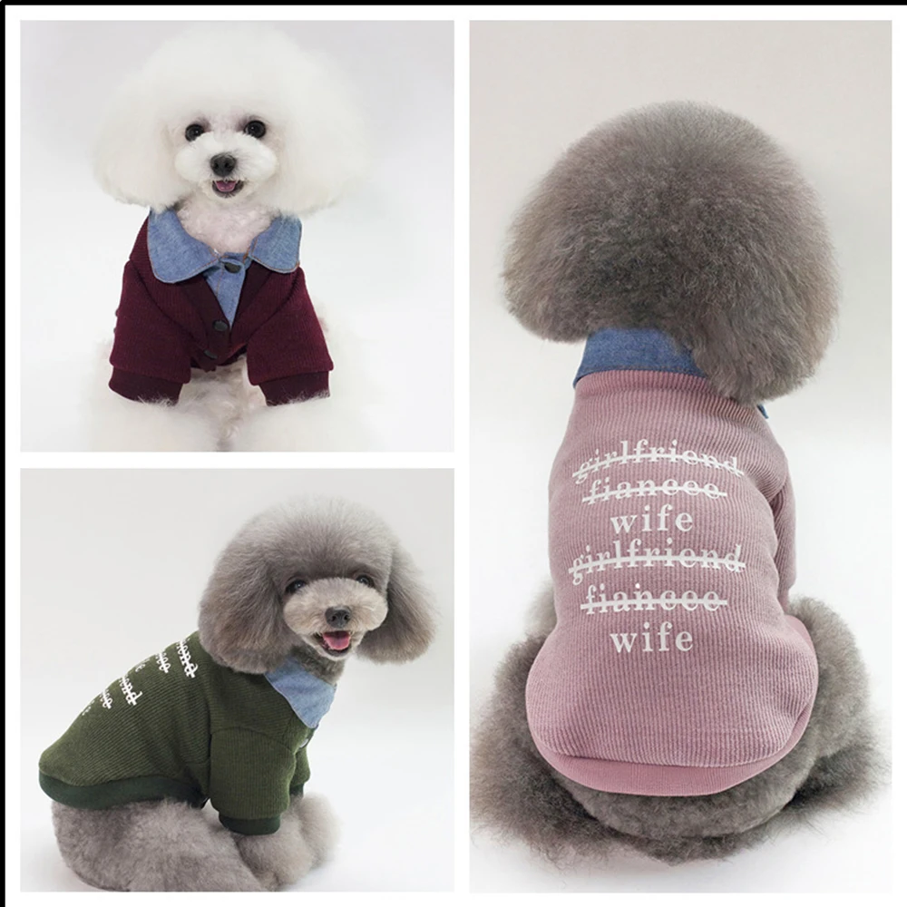 Новые Ложные два Стиль собака одежда для маленьких собак теплая зима собака пальто куртки проложенный одежды щенок наряд йорки чихуахуа