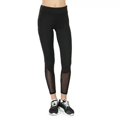 Rylanguage Черные Сетчатые женские быстросохнущие брюки для девочек Leggin тренировки черный повседневное пикантные леггинсы для фитнеса плюс