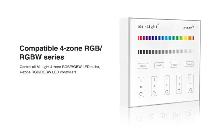 2 батареи aaa Mi светильник B1 B2 B3 панель управления Лер беспроводной 2,4G радиочастотная панель управления для Dim/CCT/RGB/RGBW/RGB+ CCT светодиодный лампы/полосы