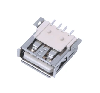 

10pcs USB Connector 2.0 AF SMD type A Receptacle 4 pin right angle board guide SMT PCB mount Female