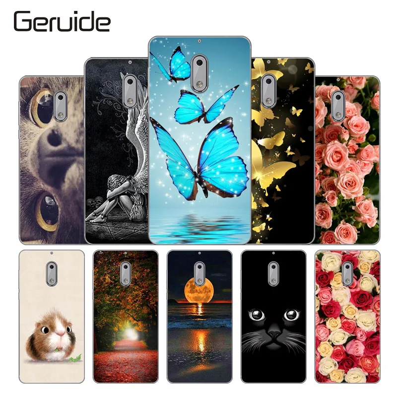 

Geruide For Nokia 6 Case 5.5 inch Shell Cover Pattern Painted Soft TPU Silicone Protector Case for Nokia 6 Cases