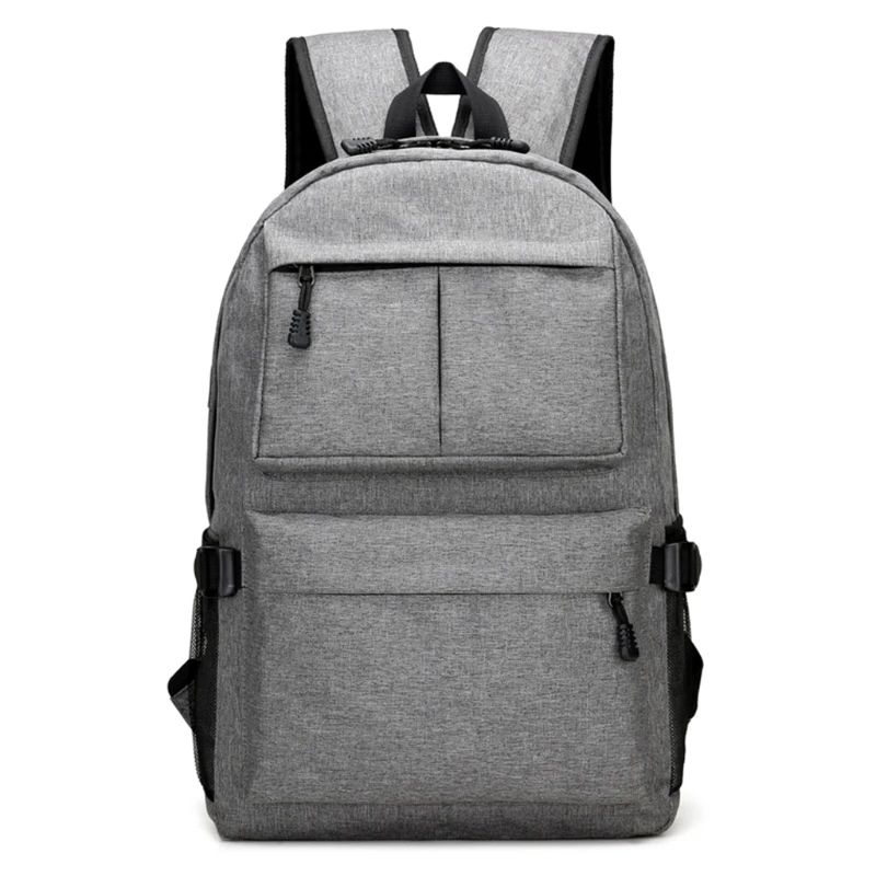 

Men Oxford Laptop Backpack With USB Charge Port Travel School Bags Anti-Theft