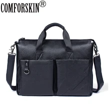 COMFORSKIN Bolsa Masculina Новое поступление Роскошный из натуральной кожи деловой мужской портфель Популярные Модные мужские сумки