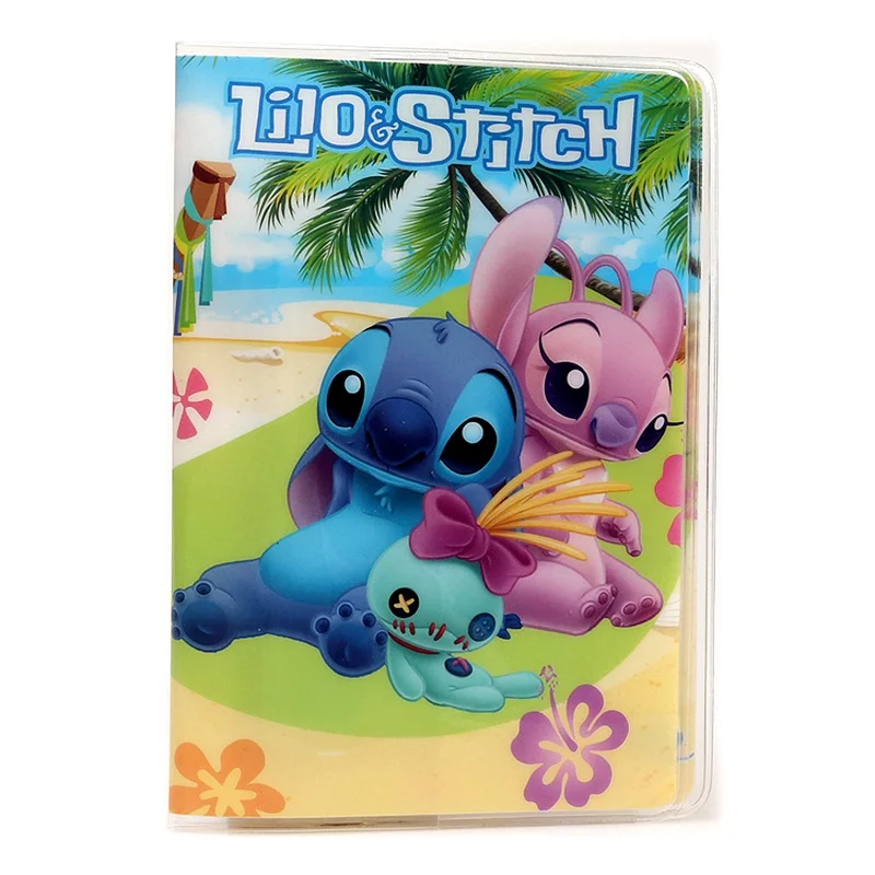 

ALIEME Travel Card Passport Holder Case Fashion Cartoon Stitch Passport Cover Holder PVC Cute Animal ID Holders 14*9.6cm