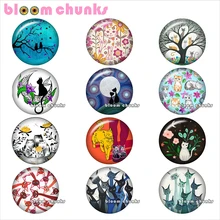 Любовь Кошка круглый стеклянный кабошон кошка demo плоская задняя делая Результаты 12 мм/18 мм/20 мм/25 мм TL1023