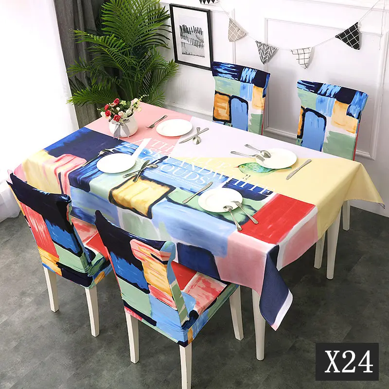 XIPA Домашний набор стульев чехол для стола INS чистая красная Скандинавская Водонепроницаемая скатерть из хлопка и льна мультяшный чайный набор одежды - Цвет: X24
