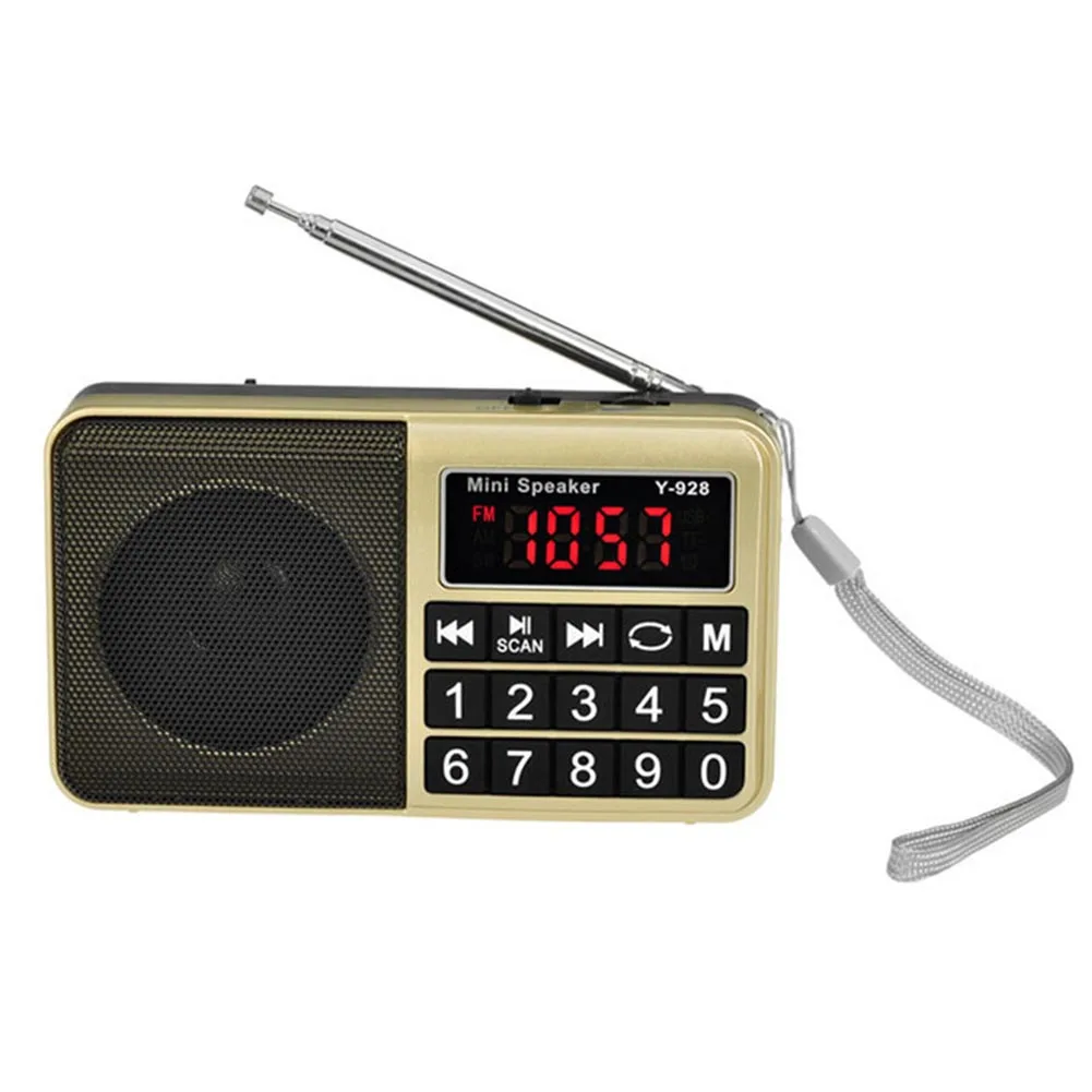 

Digital Handheld Pocket Stores Automatically USB Large Display Button Music AM FM Portable With Speaker Radio Rechargeable