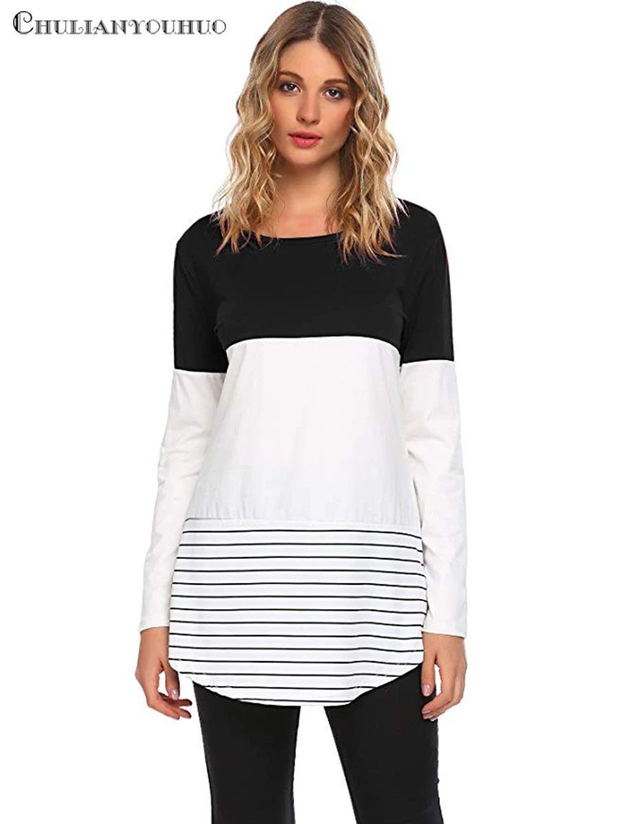 New American football T Shirt Women Tops Female Clothing Long Sleeve Cotton Casual Striped T Shirts Femme Vogue Tees Shirt Top (3)