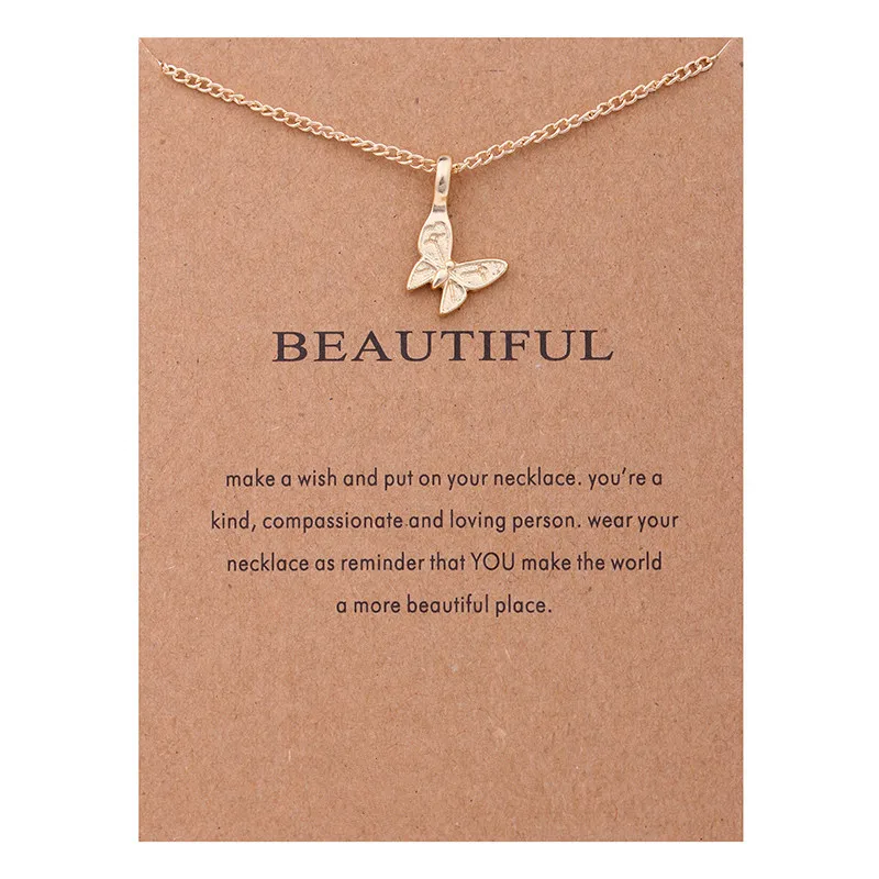 

Fashion Reminders Beautiful Enchanted Butterfly Gold-color Charm Maxi Necklace Women