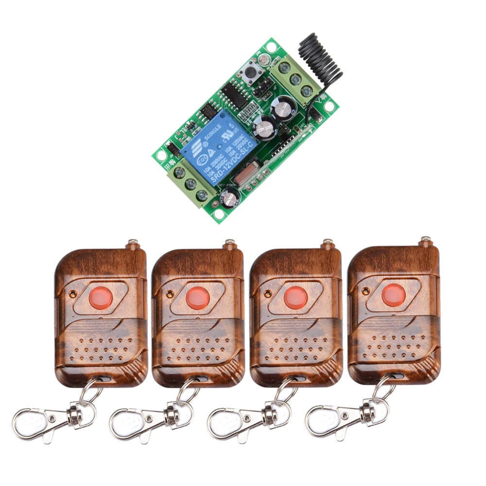 

Universal Relay 1CH Wireless Remote Control Switch DC 12V 10A Transmitter with Receiver 1-Button Remote Control