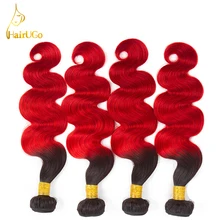 HairUGo Hair Pre-colored Body Wave Hair 4 Bundles Human Hair Extensions Non Remy Hair Free Shipping #1B/39