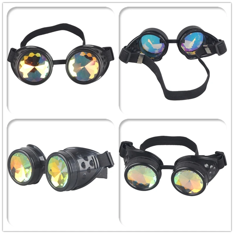 C. F., калейдоскоп красочные очки рейверская Праздничная вечерние EDM солнцезащитные очки дифрагированного линзы стимпанк