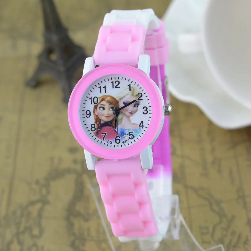 fashion silicone double colors bands queen princess girls watches new popular kids children