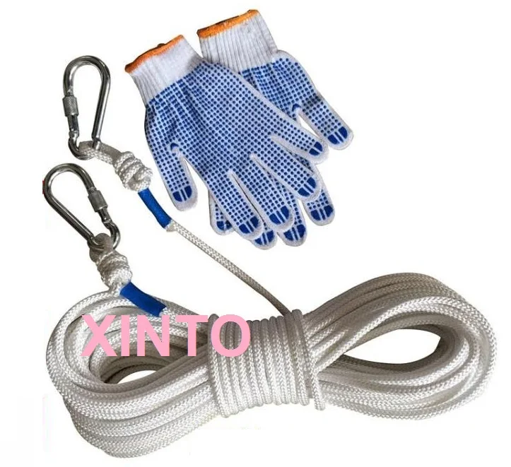 50M+2pcs safety hook+glove,Anti fire Outdoor safety belt mountaineering