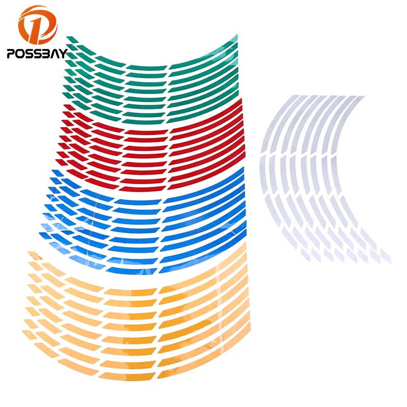 Posbay 1" 18" 1" 16 полос, наклейки на колеса мотоцикла, автомобильные наклейки на колеса, светоотражающие ободные ленты, автомобильные наклейки на мотоцикл для Yamaha Suzuki Honda