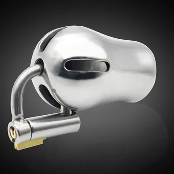 

Bird Lock Stainless Steel Male Chastity Cage With PA Locks Penis Puncture Plug Mens Chastity Device Cock Cages Sex Toys For Men