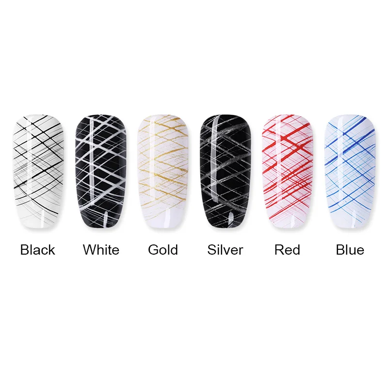 نيكول مذكرات 5 مللي مسمار الفن سلك خط الحرير نقطة الإبداعية سحب سلك العنكبوت اللوحة هلام ورنيش عشوائي تصميم DIY مانيكير أداة