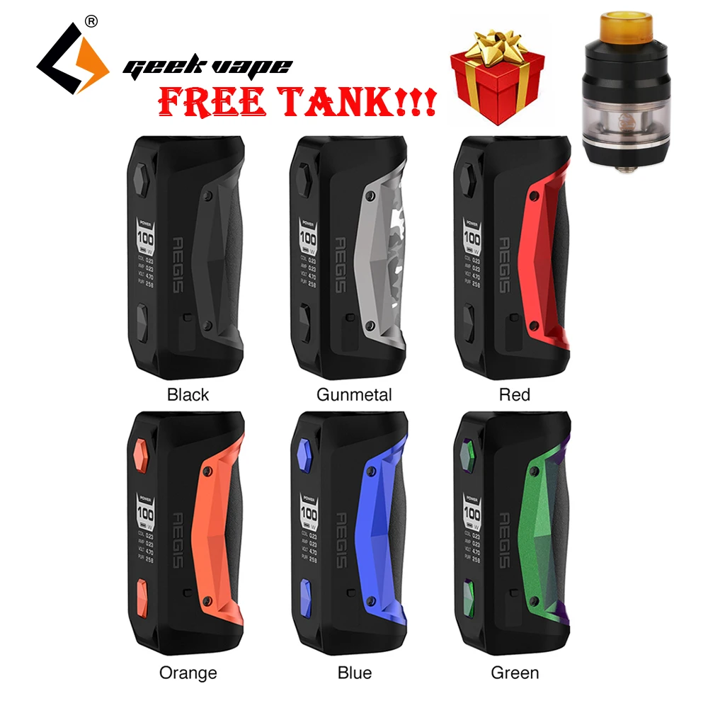 

Free Gift ! Geekvape Aegis Solo 100W TC Box MOD with Latest AS Chipset & 100W max power output E-cig Vape Mod VS Luxe Mod/ Aegis