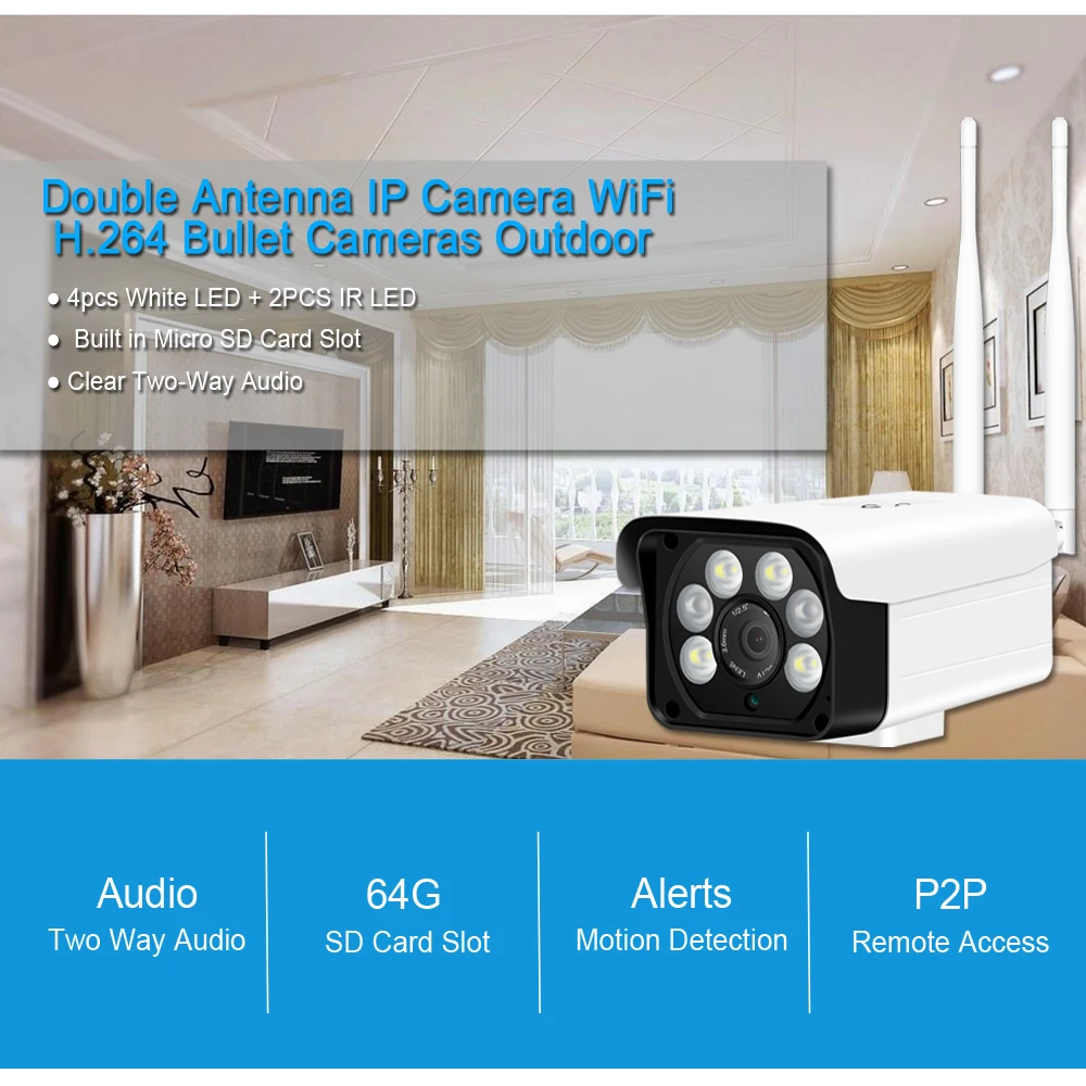 Besder 1080P двухсторонняя аудио Беспроводная ip-камера 4 шт. Белый светодиодный s& 2 шт. ИК светодиодный P2P IR 40 м CCTV уличная Беспроводная ip-камера безопасности