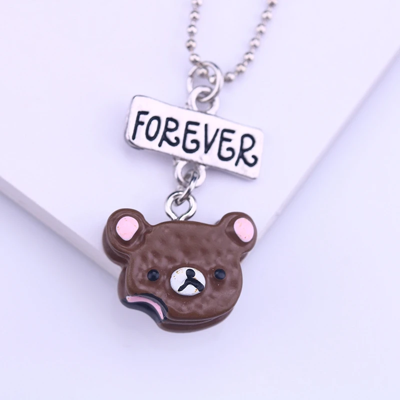 3 шт./компл. дружбы с милым медведем стерео имитация ожерелье BFF для детей Best Friends Forever для детей, ювелирное изделие, подарок MDNEN N-845