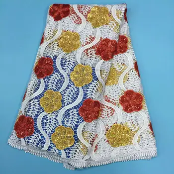 

High Quality African Guipure Cord Lace Fabric ,Nigeria soluble Water Lace For dress Wedding 5yd/lot