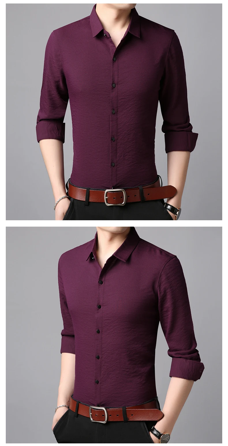 Новые осенние модные брендовые рубашки, мужские корейские облегающие уличные рубашки с длинным рукавом, черная однотонная повседневная одежда высокого качества
