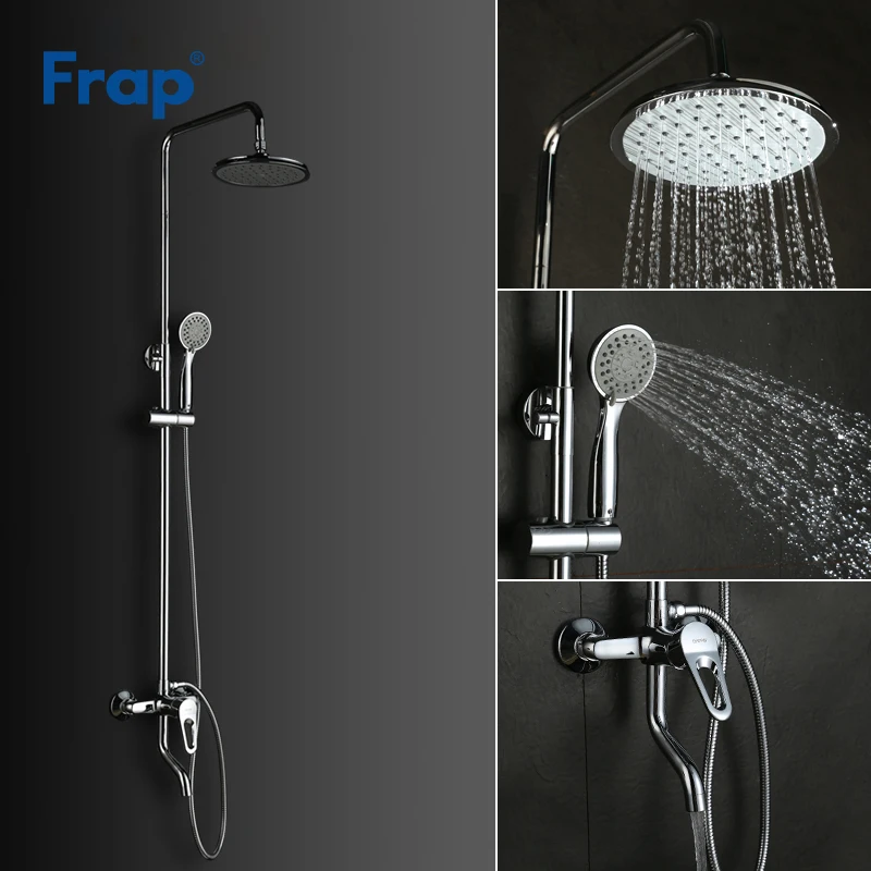 

Frap Modern Wall Mounted Bathroom Shower Faucet Set Bathtub Bath Shower Waterfall Faucets Chrome Mixer Water Tap F2401D
