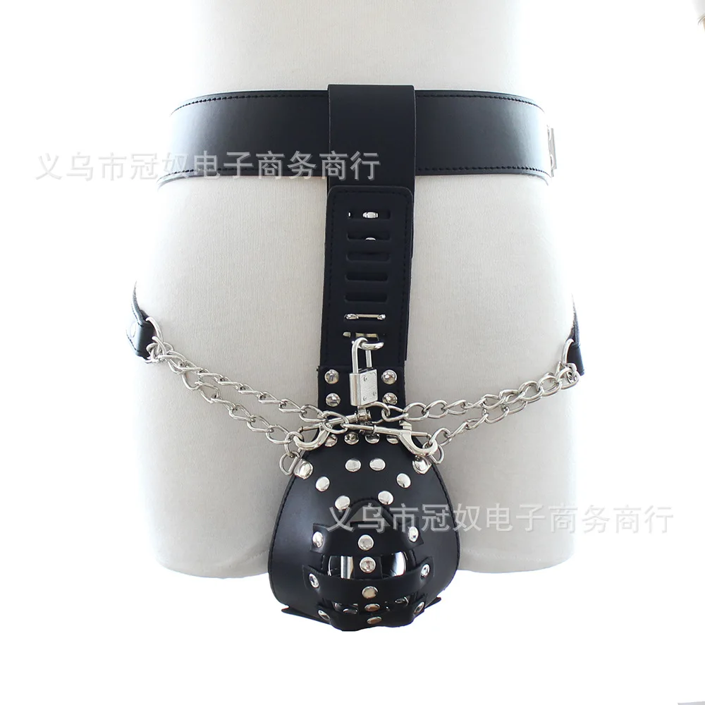 Herramientas de sexo para la venta caliente de cuero tipo de cinturón de castidad masculina dispositivo juguetes sexuales bdsm big cock jaula del martillo del pene sextoys adultos para los hombres.