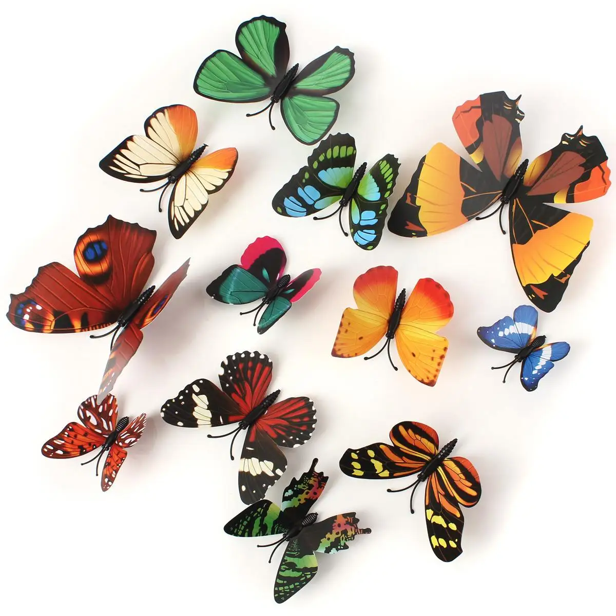 

12PCS/Lot Artificial Butterfly Garden Decorations Simulation Butterfly Stakes Yard Plant Lawn Decor Fake Butterefly Random Color