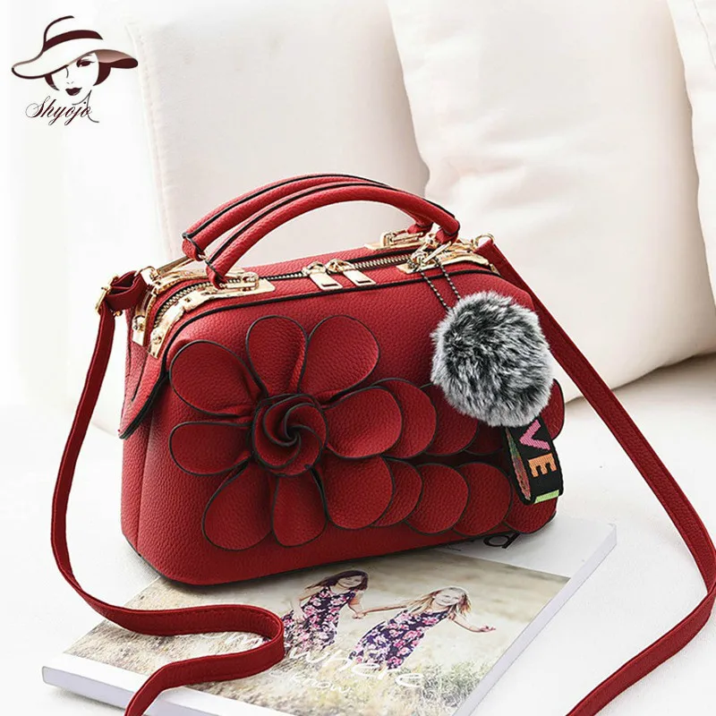 

Autumn And Winter Bag Woman 2018 New Pattern Single Shoulder Span Flower Handbag Ma'am Steel Clip 998767