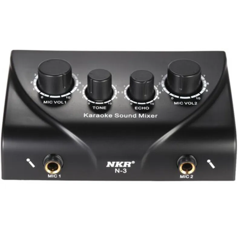 

NKR N3 Karaoke Sound Mixer Dual Portable Mini Digital Audio Mixing Microphone Control Amplifier Echo Effect Adapter US EU plug