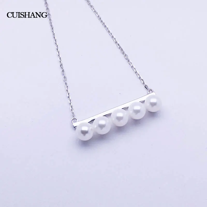 

CSJ Fresh Pearl pendants sterling 925 silver real Pearl fine jewelry for women femme party gift