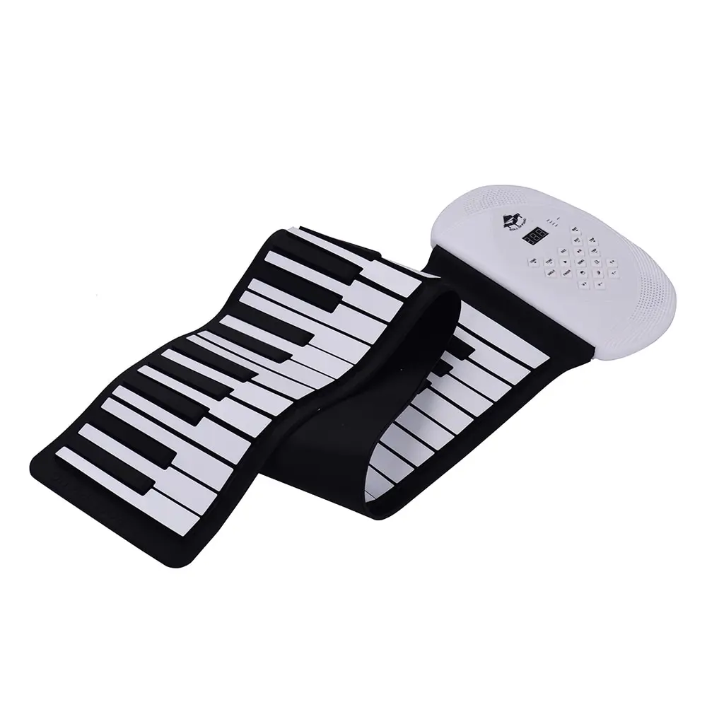 

61 Keys MIDI Roll Up Piano Electronic Silicon Keyboard Built-in Stereo Speaker 1200mA Li-ion Battery Support BT Connection