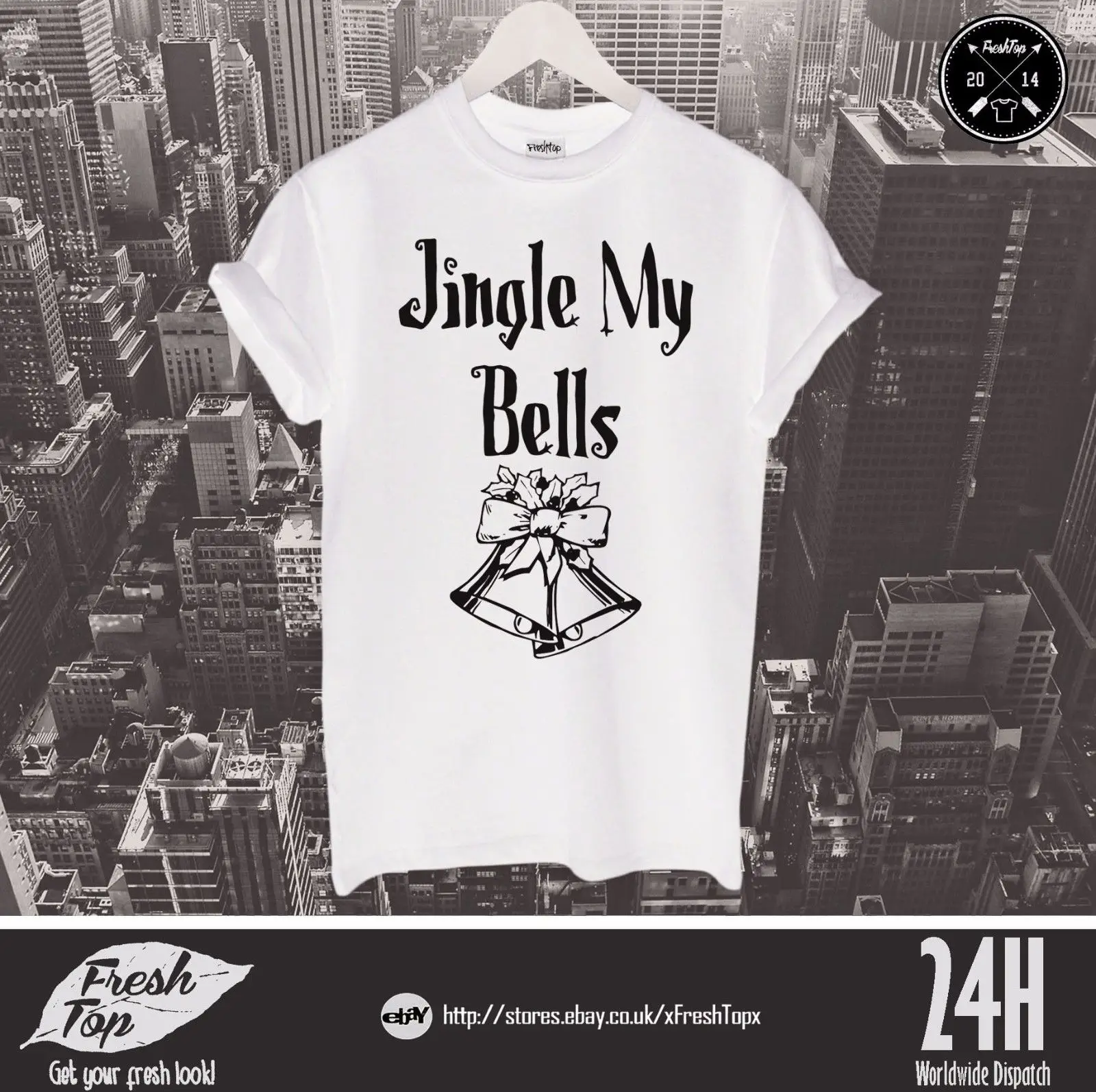 Футболка с надписью Jingle My Bells забавная футболка в подарок на Рождество модная