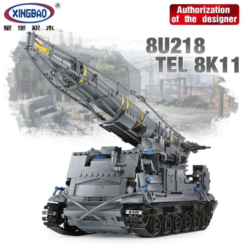 

Xingbao 06005 1750Pcs Military Series The 8U218 TEL 8K11 Set Building Blocks Bricks Educational Toys Compatible LegoINGlys Brick