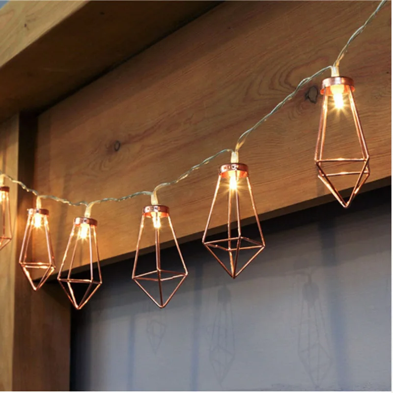 Led Strip light AA Battery USB Powered Iron art diamond String Lights Holiday Ligting Christmas New Year Party Wedding Decor 5m | Лампы и