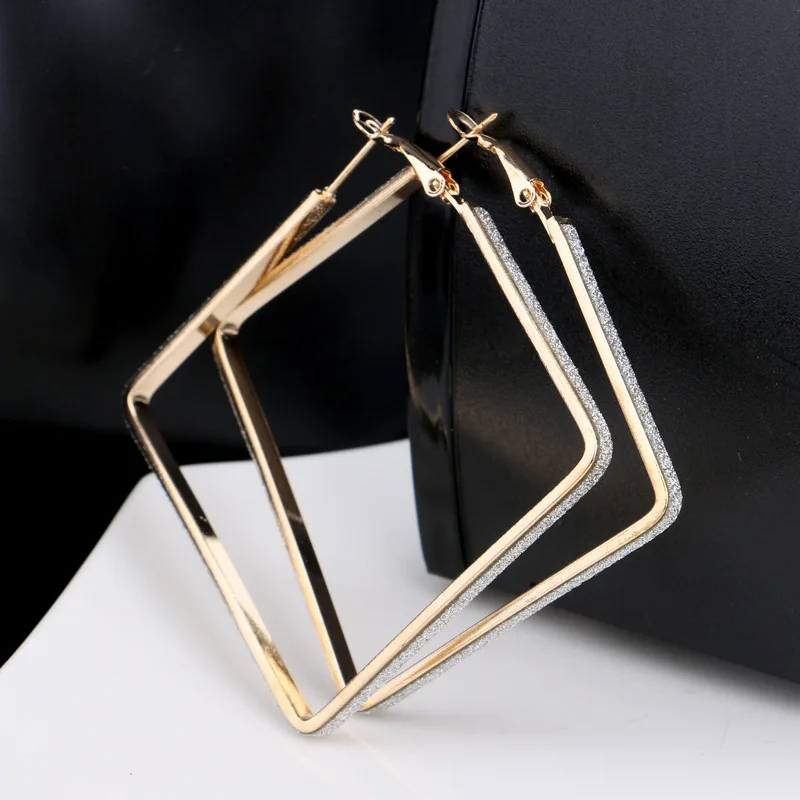 

Square Hoop Earrings For Women Bijoux Cute Fashion Jewelry Earring Hot Selling Trendy Gift