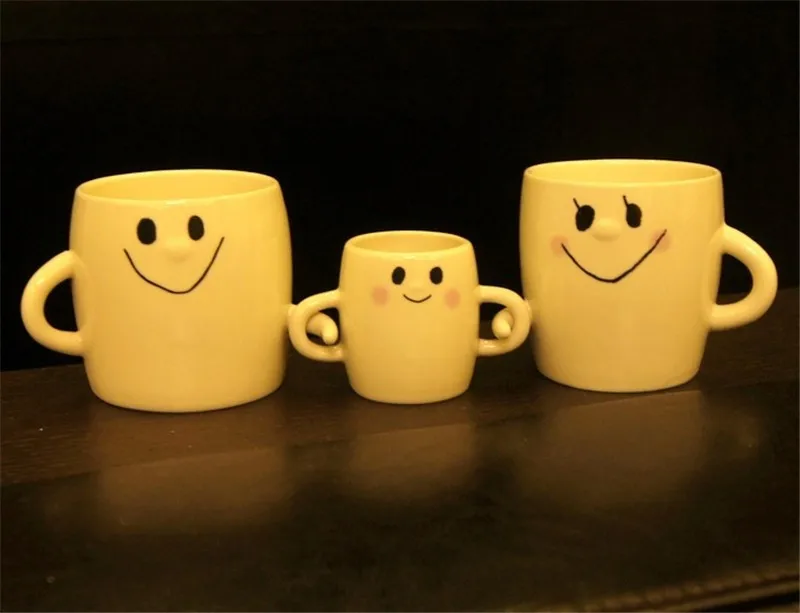 Cute Smile Mom Dad  Family Mug Mug A Family Of Three Parent-Child Couple Cups Creative Coffee Cup Ceramic Hand04