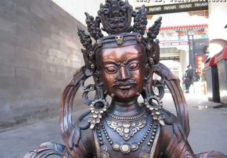 

18"Tibetan Buddhism Pure Red Bronze Jambhala Buddha St