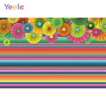 

Yeele Paper Art Umbrella Rainbow Stripe Baby Birthday Photography Backgrounds Customized Photographic Backdrops for Photo Studio