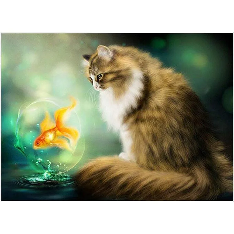 Камни в форме ромба/из серии &quotсделай сам&quot Алмазная вышивка cat 5D мозаика из