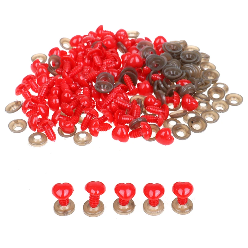 

100pcs Heart Shape Doll Nose Plastic Safety Eyes Nose for Sewing Crafting Bear Doll Stuffed Craft Doll Making