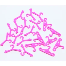 20 Pcs Plastic Pink Hangers for Barbie Doll Dress Clothes ACCESSORIES Mixed