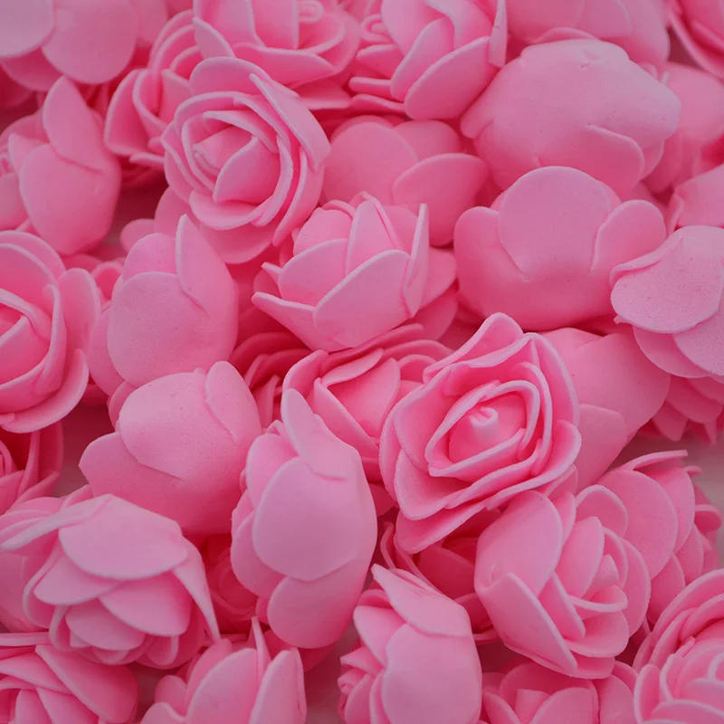 100 шт 3,5 см мини ПЭ пены розы искусственные головки цветов для вечерние DIY венки ремесла аксессуары Свадебные украшения ручной работы flor - Цвет: F12 dark pink