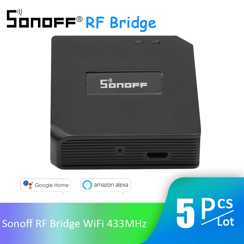 

5Pcs/Lot Sonoff RF Bridge WiFi 433MHz Smart Home Automation Universal Switch Intelligent Domotica Wi-Fi Remote RF Controller